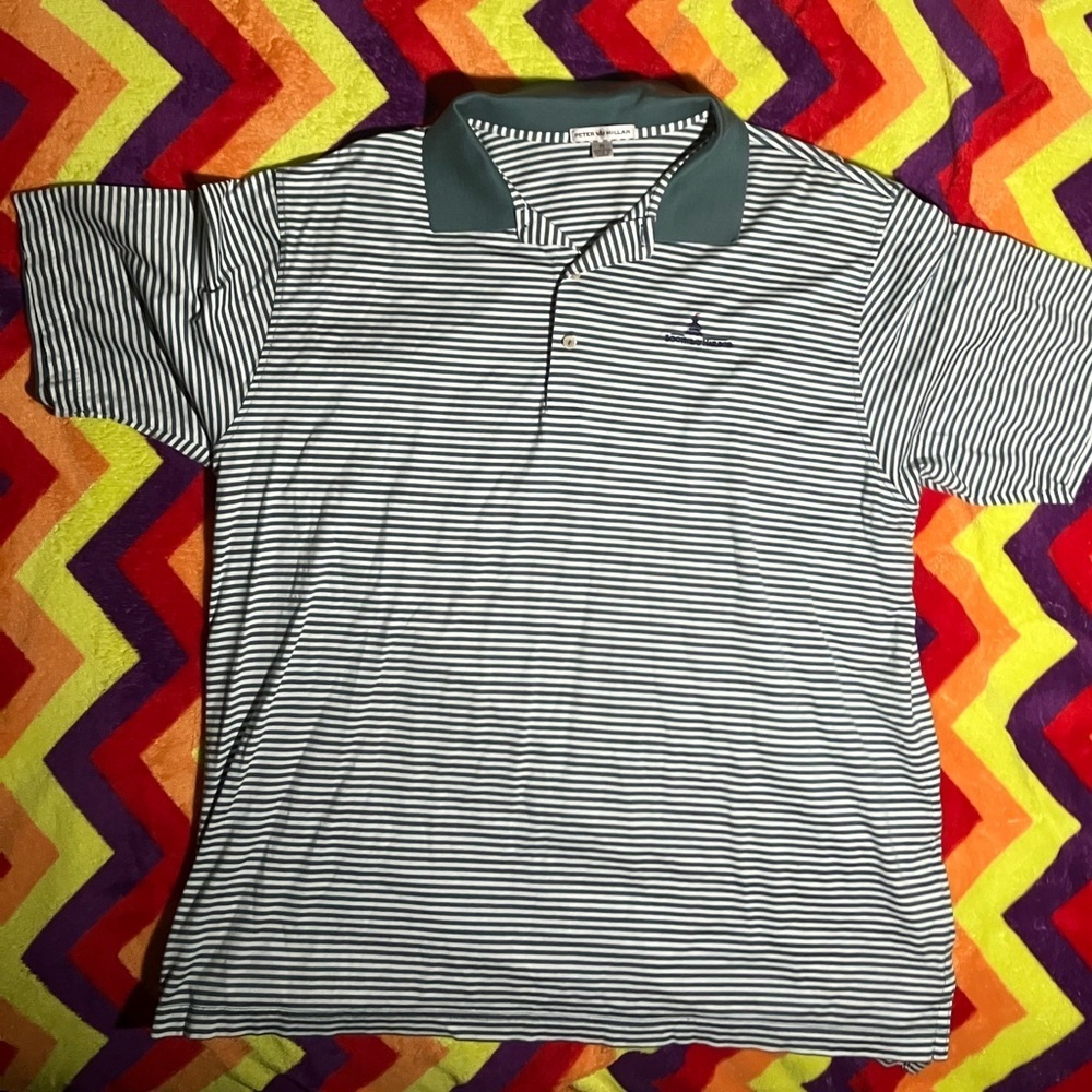 Vintage Peter Millar collectible golf polo shit Boothbay Harbor